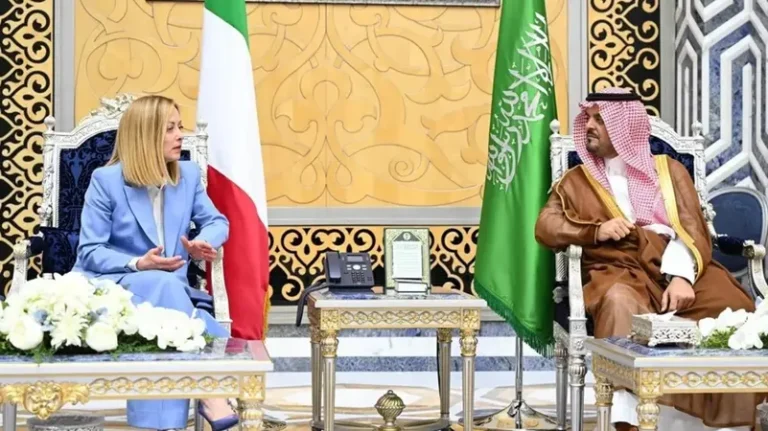 Italian Prime Minister Giorgia Meloni arrives in Saudi Arabia